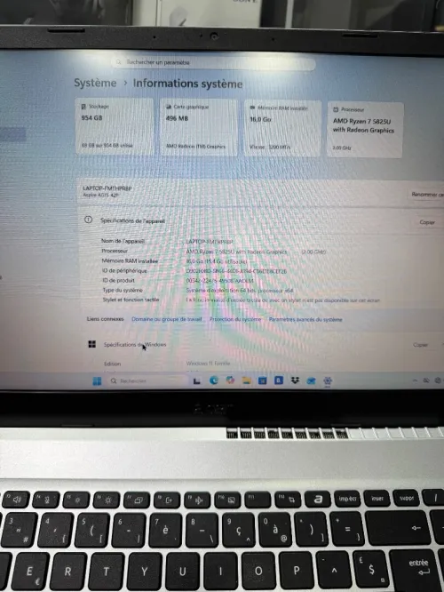 Acer Aspire Go 15 Ryzen 7 5825u 16Go 1To SSD