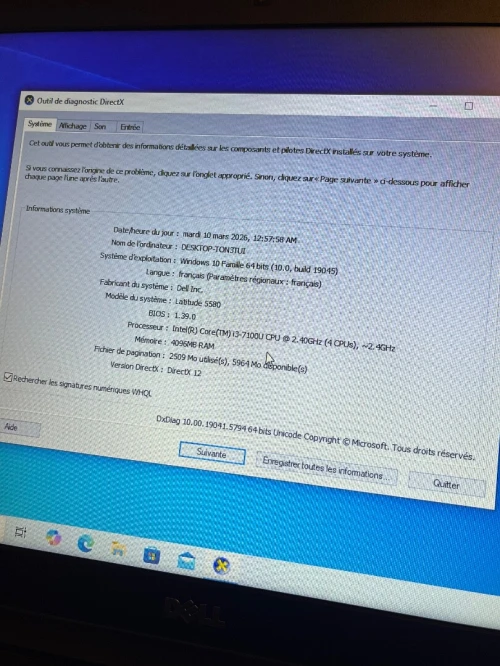 PC Portable Dell Latitude 5580
