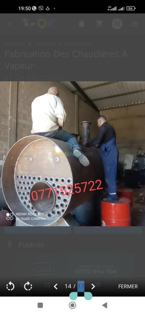 Fabrication de chaudière à vapeur