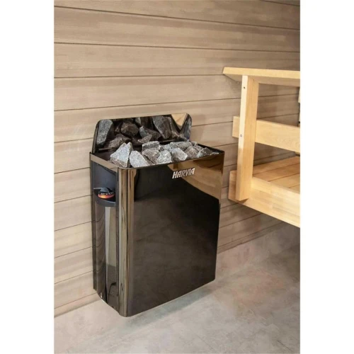 Poêles de sauna éléctrique Harvia The Black Wall Steel SW90 9KW avec ses accéssoires