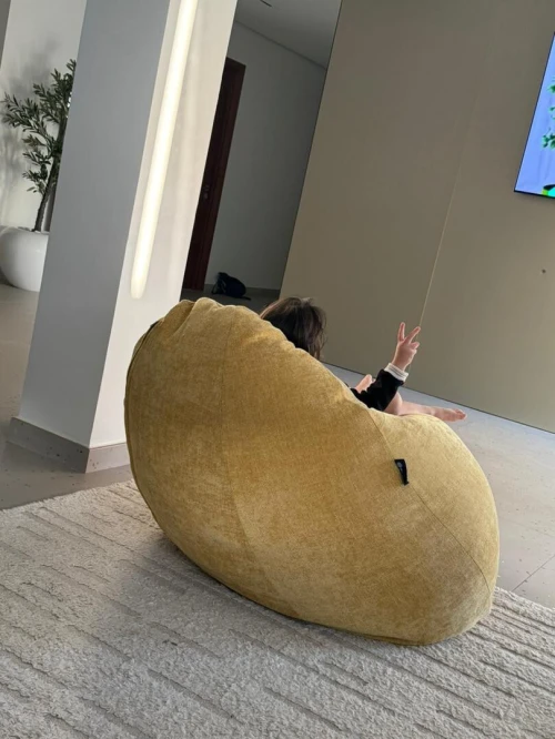 Pouf beanbag Poire Grande Orthopédique pour un Soutien Optimal.