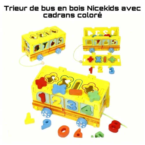 Trieur de bus en bois Nicekids avec cadrans