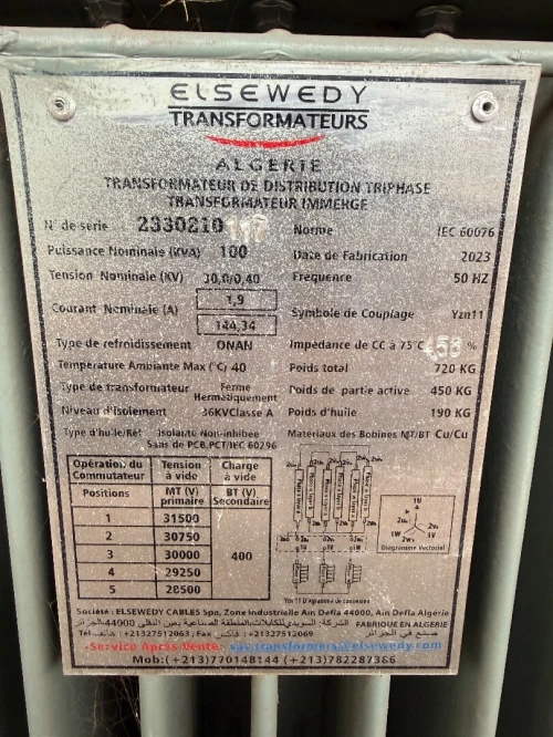Transformateur Électrique 100 KVA