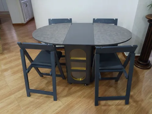 Table de salon pliante avec 06 chaises pliantes