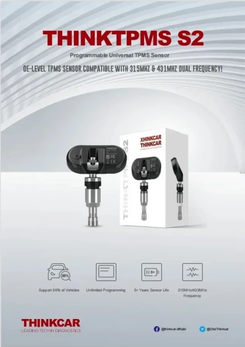 THINKCAR-TPMS G2 Surveillance de pression Pneus lecteur de code Programmation Activation du capteur
