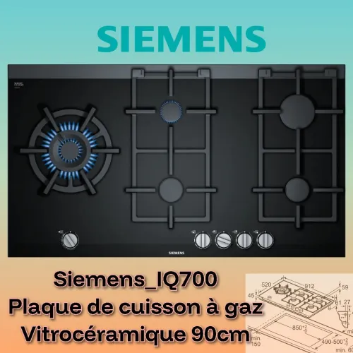 Siemens_IQ700 Plaque de cuisson 90cm Noir vitrocéramique 