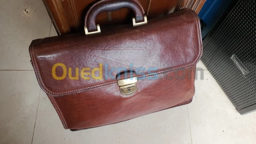 Magnifique Cartable, porte-documents en cuir véritable made in Italy