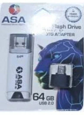FLASH DISQUE ASA 2.0 64GO + ADAPTATEUR MICRO-B ET ADAPTATEUR TYPE-C