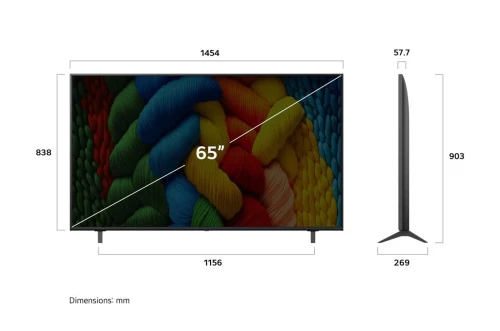 Télévision 65" LG NanoCell AI NANO80 4K Smart TV AI Magic remote HDR10 webOS25 2025 65NANO80A6A