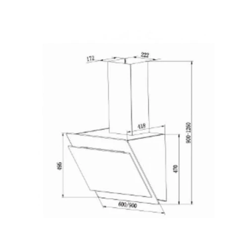 Hotte decorative murale ROSIERES /RDG9DCK3B  90cm