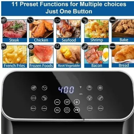 Friteuse Sans Huile SilverCrest Air Fryer 5.5L XL   Écran Tactile LED 1700W  Modèle AF9214 Noir