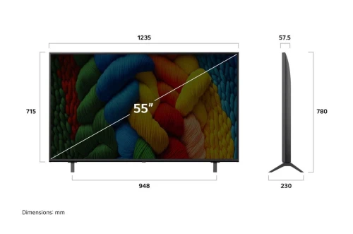 Télévision LG 55"  NanoCell AI NANO80 4K Smart TV AI Magic remote HDR10 webOS25 2025 55NANO80A6A