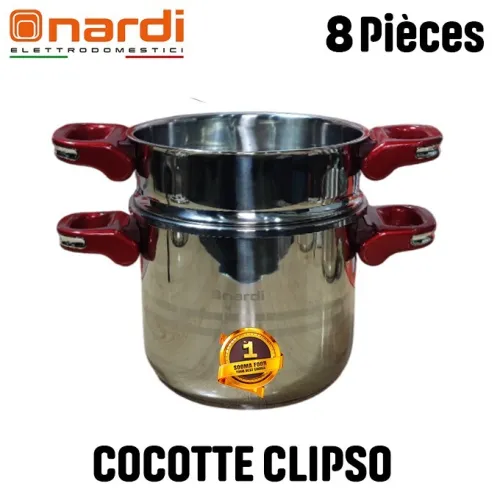 Nardi Cocotte 7 + 5 Litres  2 Couvercles, un Couscoussier et un Panier NPCM175XR