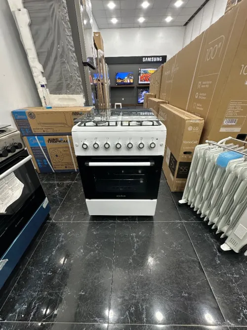 CUISINIERE EXTRA 4 FEUX GAZ/GAZ BLANCHE CO1GG-CVE60W ventilée