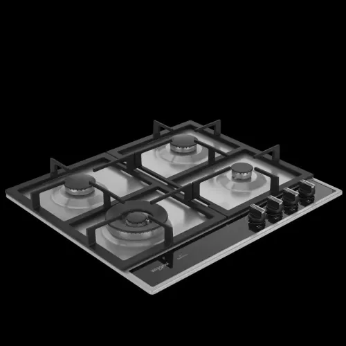 TABLE DE CUISSON WHIRLPOOL ENCASTRABLE 4 FEUX NOIR/INOX 60 CMWHG60R422W2XBGDZ