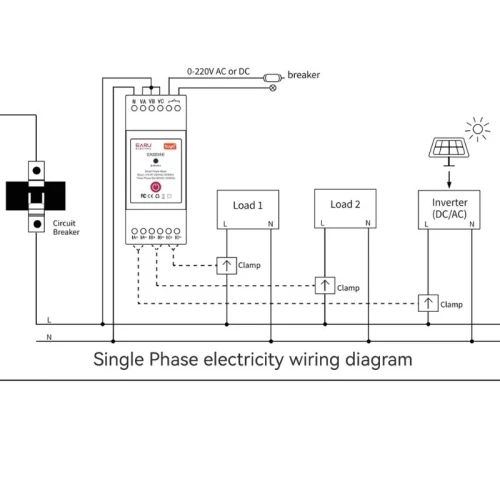 Module de contrôle et mesure puissance à distance wifi industrielle Triphasé AC90-480V 120A