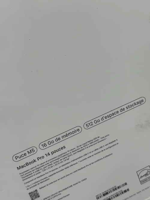 MACBOOK PRO M5 16/512GB 14POUCE