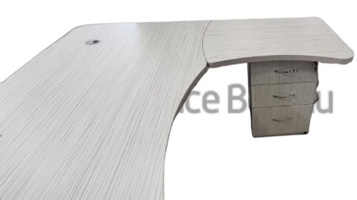 Bureau Oval Pied Métalique 1m60 caisson porter 3 Tiroirs 