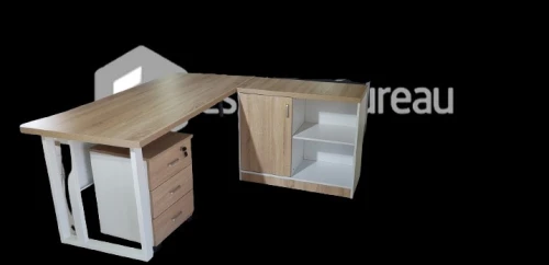 Bureau avec retoure 140 pietment metalique
