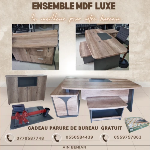Enssemble Bureau 5 pieces MDF Lux en Promo