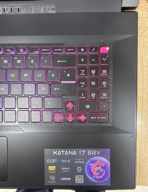LAPTOP MSI KATANA 17 | i7 12650H | RAM 16Go | SSD 512Go | ÉCRAN 17,3 FHD 144Hz |Nvidia RTX 4070 8Go 