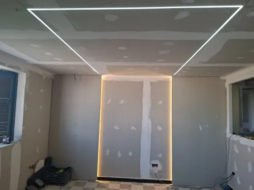 Montage Faux Plafond en PVC et Placo Platre et LED Profile 