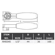 cliquet réversible à tête pivotante  de 1/2 pouce pour les espaces restreints.