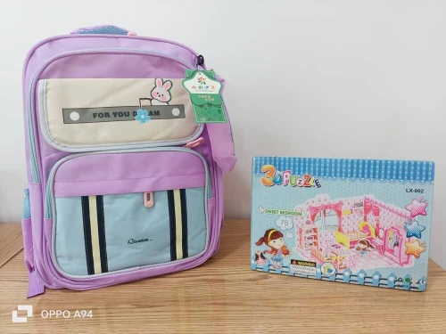 Sac à dos scolaire + trousse حقيبة ظهر مدرسية للأطفال مع مقلمة