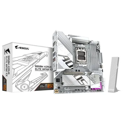 B850M AORUS ELITE WIFI6E ICE + Cables Extensions Kit White