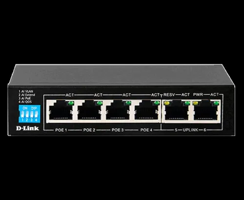 Switch 6 Ports Gigabit  PoE DES-F1006P-E Longue Dist