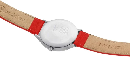Montre Mondaine Helvetica Light, Montre en Cuir Rouge Original Swiss made  