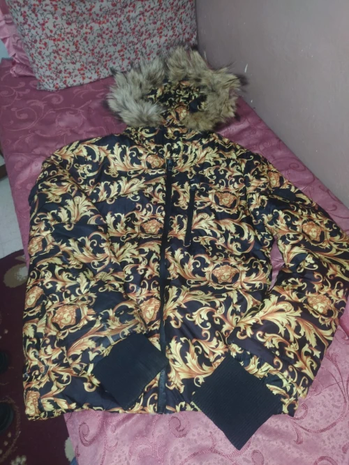 Veste doudoune versace avec capuche fourrure 