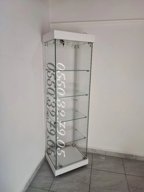 Vitrine et présentoir d'exposition en verre 