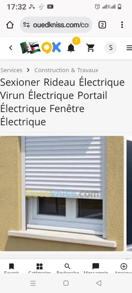 Rideau électrique fenêtre sectionnaire