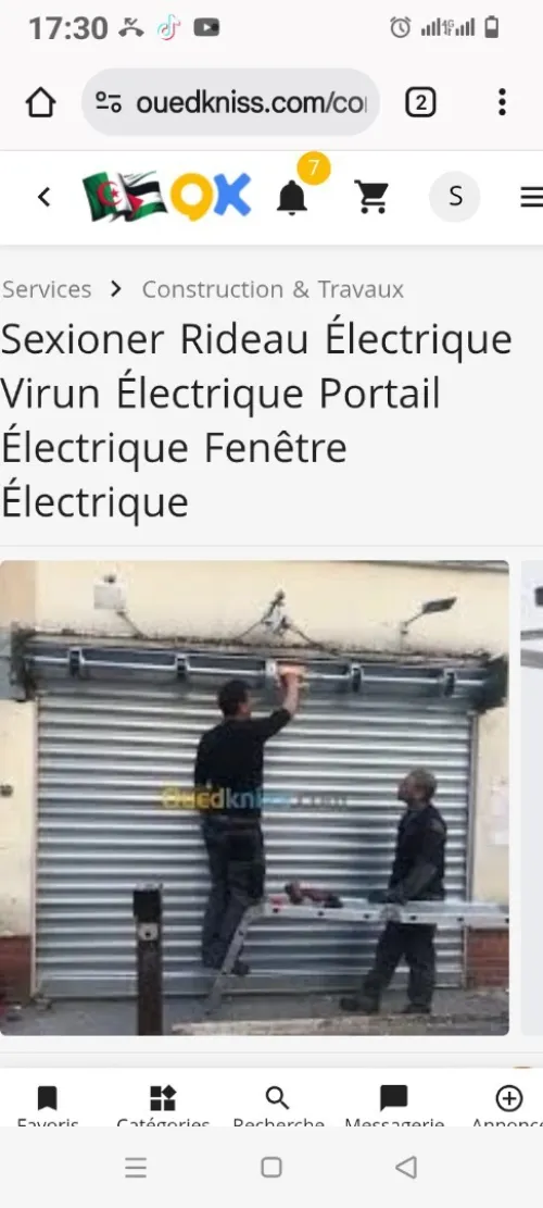 Rideau électrique fenêtre sectionnaire