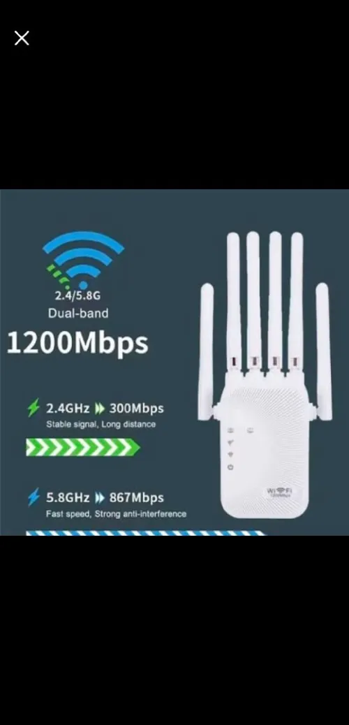مقوي إشارة واي فاي 5G و 2.4G بقوة 1200Mbps الأصلي (Wi-Fi Extender)