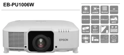 Datashow Epson EB-PU1006W Laser 6000 Lumens with 4K Enhancement
