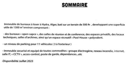 Location Immeuble Alger Hydra