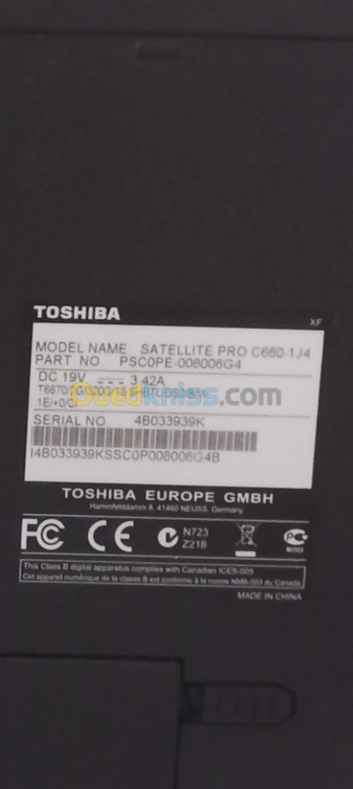 Un pc toshiba a vendre