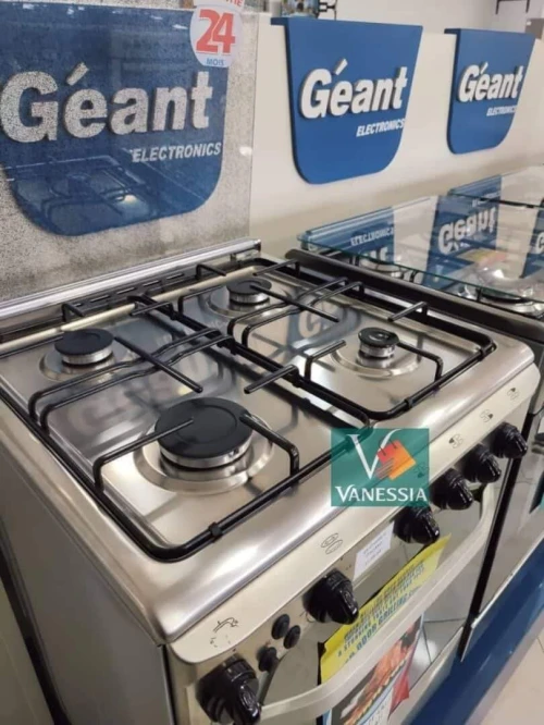 Cuisinière 4 Feux Inox Géant Italiano Ventiler