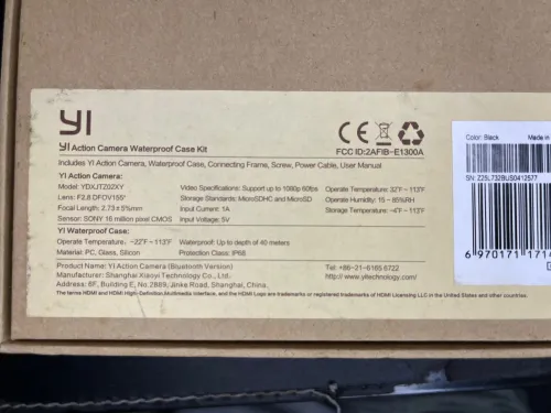 Caméra Sport Xiaomi Yi Action Cam Full HD 1080p Wifi + Caisson Étanche 40m