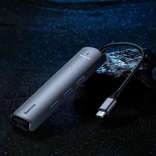 Adaptateur Hub 6w1 Baseus USB-C vers 3 ports USB 3.0 + HDMI + RJ45 + USB-C PD