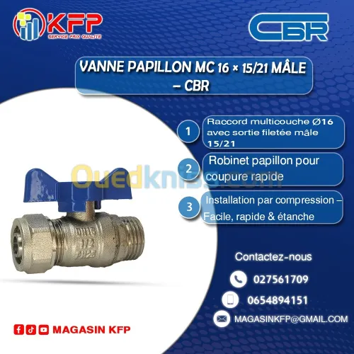 VANNE PAPILLON MC 16 15/21 MAL (CBR)  DISTRIBUTEUR