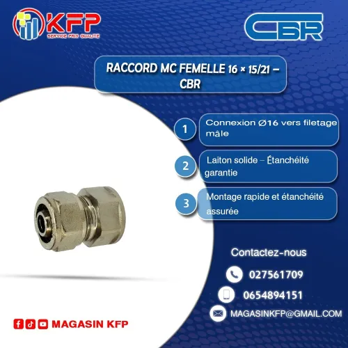 RACCORD MC FEM 16 15/21 (CBR)  DISTRIBUTEUR OFFICIEL