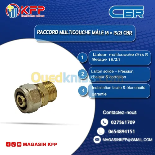  RACCORD MC MAL 16 15/21 (CBR)  DISTRIBUTEUR OFFICIEL