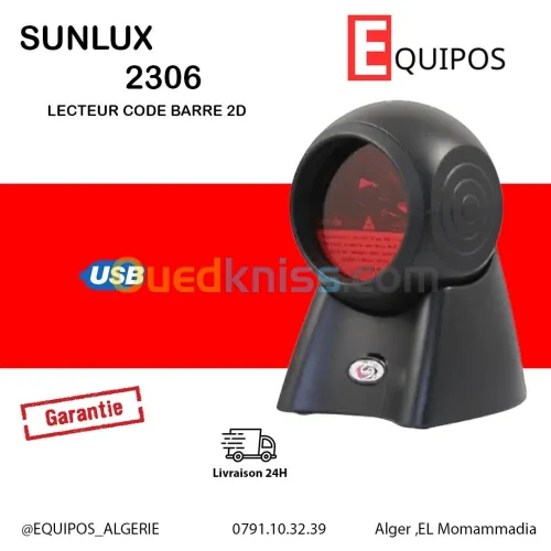 LECTEUR CODE BARRE FIX 2D SUNLUX 2306