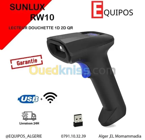 LECTEUR CODE BARRE DOUCHETTE SANS FIL SUNLUX RW10
