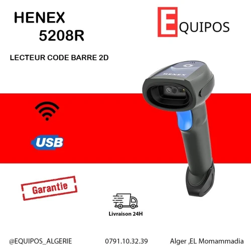 LECTEUR CODE BARRE DOUCHETTE SANS FIL 2D HENEX 5208R