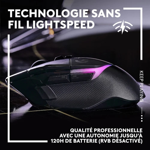 SOURIS GAMING SANS FIL LOGITECH G502X PLUS LIGHTSPEED RGB 25000 DPI BLACK