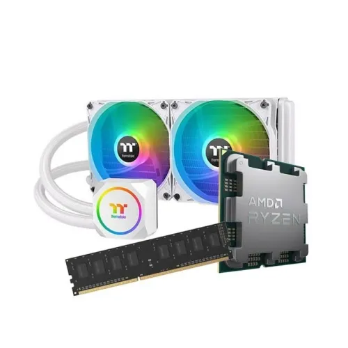 PROMO KIT UPGRADE PC GAMING PROCESSEUR AMD RYZEN7 7800X3D + WATER COOLING THERMAlLTAKE TH240 ARGB SYNC SNOW EDITION + SSD HIKSEMI DDR5 16GB 5600MHZ